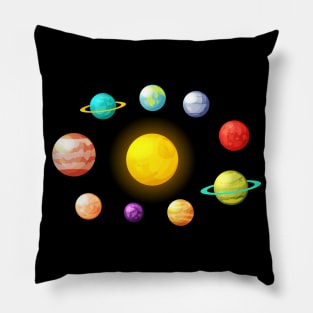 Planets Around The Sun Pillow