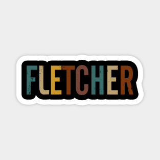 Retro Pattern Fletcher 80s 90s Birthday Style Colorful Magnet