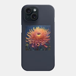 Folk Art Peach Chrysanthemum Phone Case