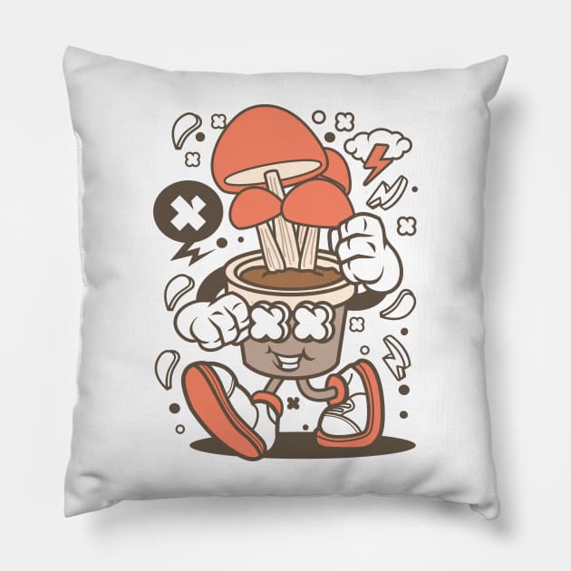Pot mushrooms figure Pillow by ShirtyLife