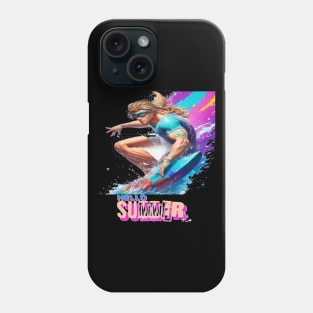 Hello Summer Surfing Riding Therapy, Hello Summer Vintage Funny Surfer Riding Surf Racing Surfing Lover Gifts Phone Case