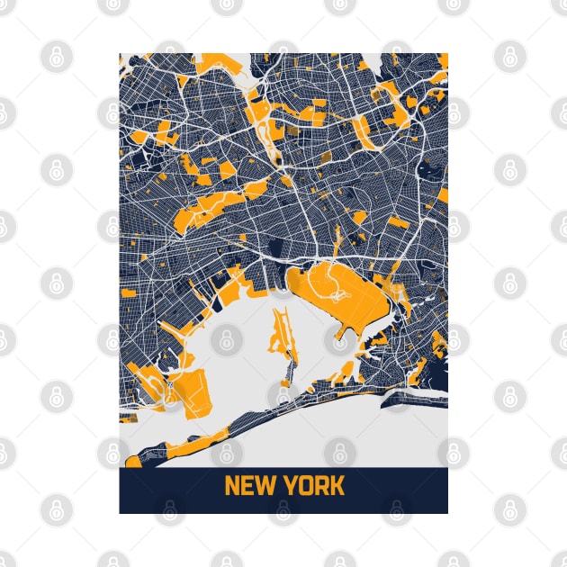 New York - United States Bluefresh City Map by tienstencil