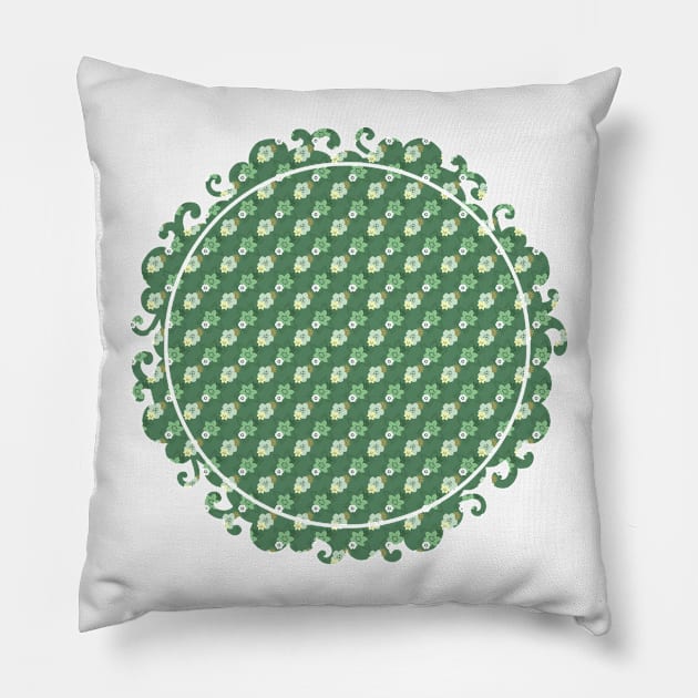 Old Fashioned Floral Pattern Pillow by BHDigitalArt