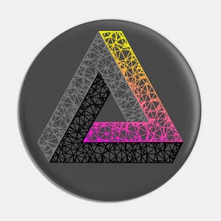 Penrose Triangle (Magenta Yellow Gradient) Pin