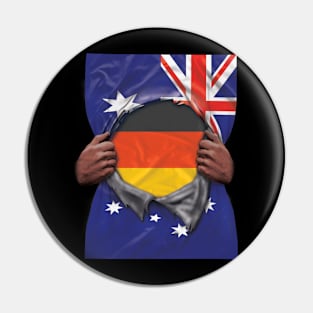 Germany Flag Australian Flag Ripped - Gift for German From Germany Pin