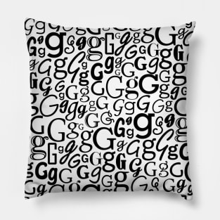 G - Typography (Black) Pillow