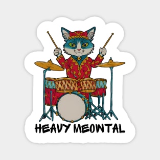 Cat Playing Drums Magnet