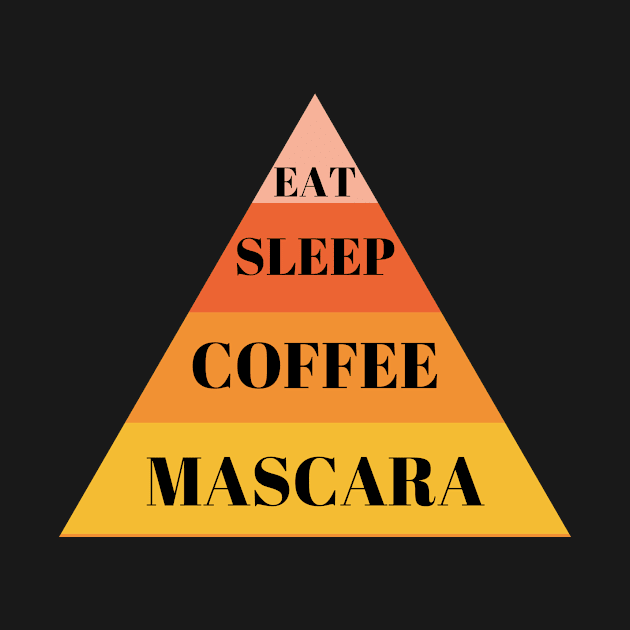 Eat Sleep Coffee Mascara, Pyramid Triangle Geometric, Eat Sleep Repeat by LaurelBDesigns