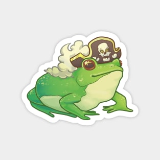 Captain Frogbert - Green frog pirate design Magnet