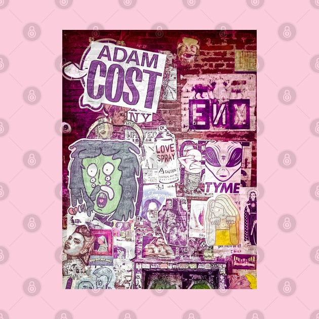 Graffiti New York City Pink Sticker Pop Art by eleonoraingrid