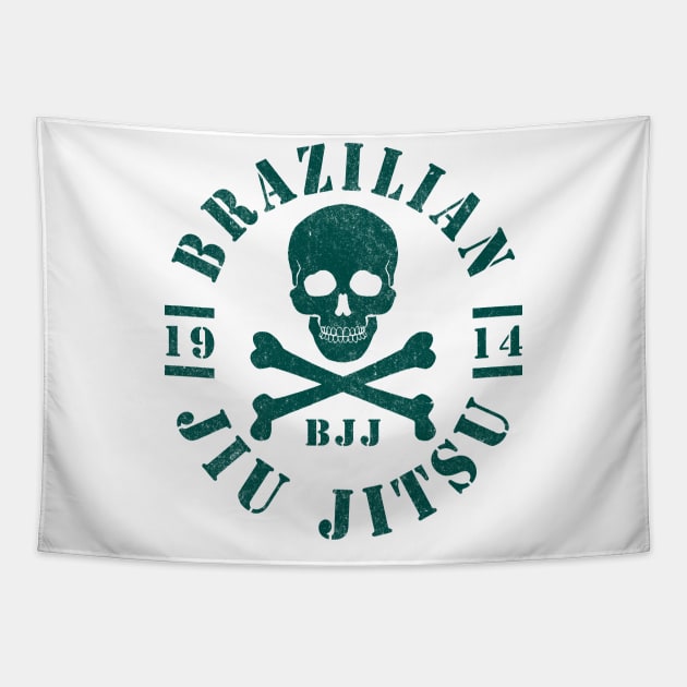 JIU JITSU - SKULL AND CROSSBONES Tapestry by Tshirt Samurai