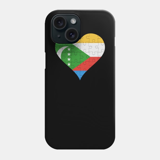 Comoran Jigsaw Puzzle Heart Design - Gift for Comoran With Comoros Roots Phone Case by Country Flags