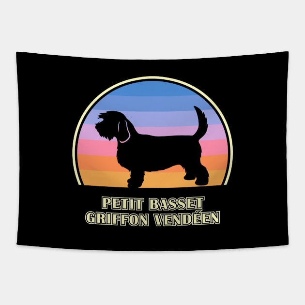 Petit Basset Griffon Vendeen Vintage Sunset Dog Tapestry by millersye