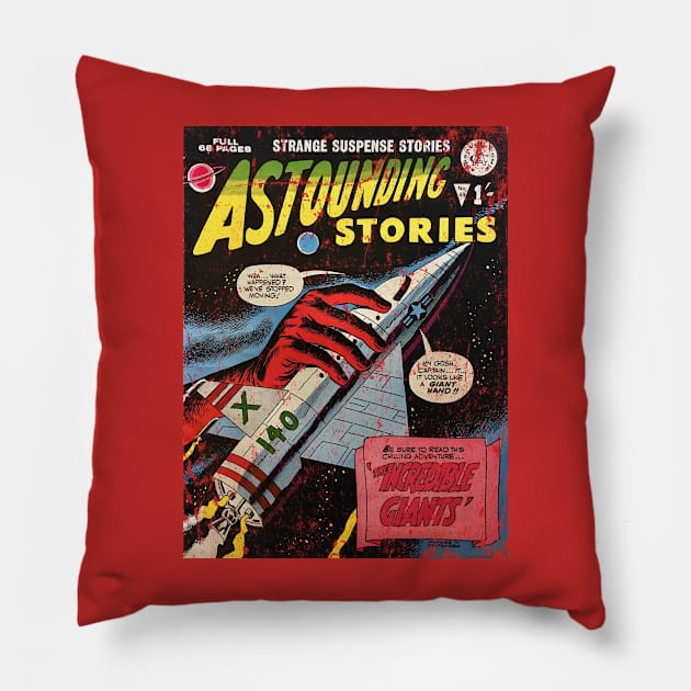 Astounding Stories Pillow by MindsparkCreative