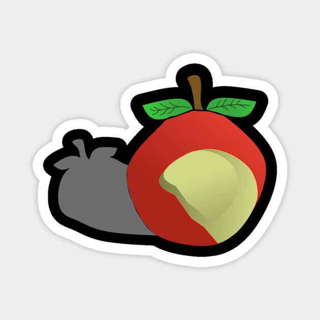 Illustration of an apple that has been bitten Magnet by Jorgi125