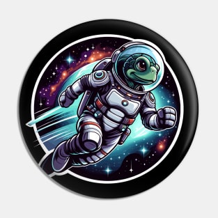 Space turtle astronaut Pin