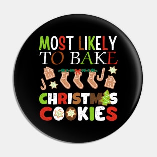 Festive Delights: Most Likely to Bake Christmas Cookies Design with Gingerbread Cookies and Vintage Vibes Pin