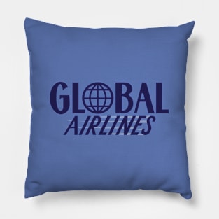 Global Airlines - Blue Background Pillow