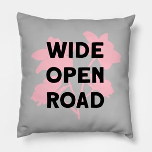 Wide Open Road, black & pink Pillow