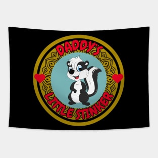 Cute baby animal skunk Daddy's Little Stinker love Tapestry