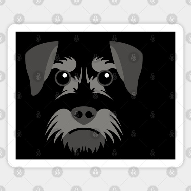 Miniature Schnauzer Dog Face - Schnauzer - Sticker