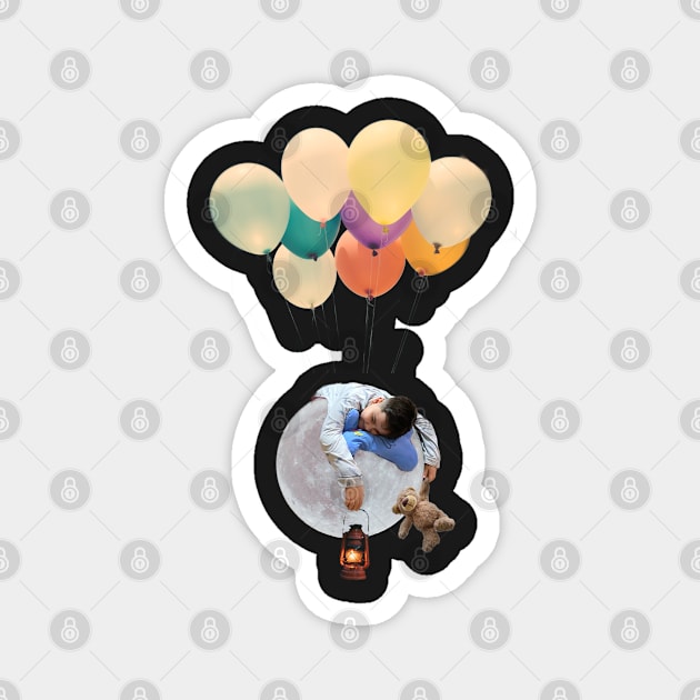 Moon Balloon Boy 1 Magnet by Dpe1974