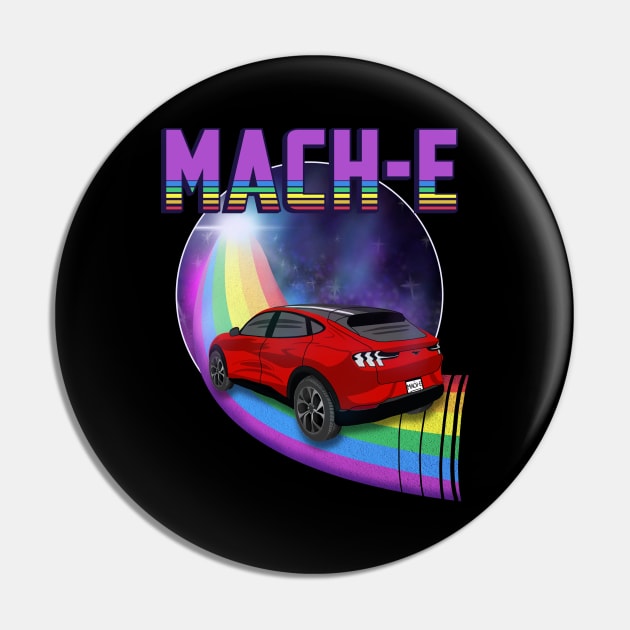 Mach-E Rides the Rainbow Galaxy in Rapid Red Pin by zealology