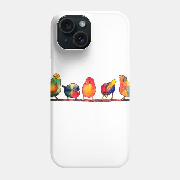 Sweet Watercolor Songbirds Phone Case by CunninghamWatercolors