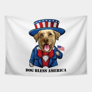 Yellow Labrador Retriever Dog Bless America Tapestry