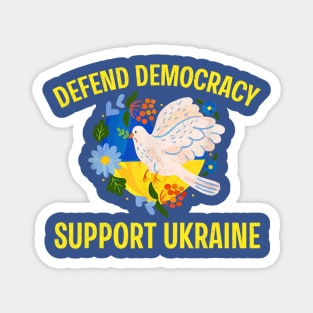Defend Democracy Support Ukraine Stand With Zelensky Peace Magnet