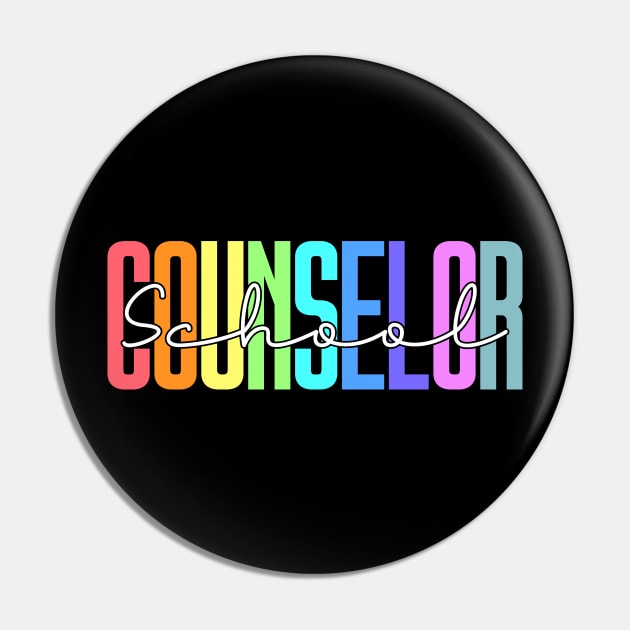 Colorful School Counselor Pin by White Martian