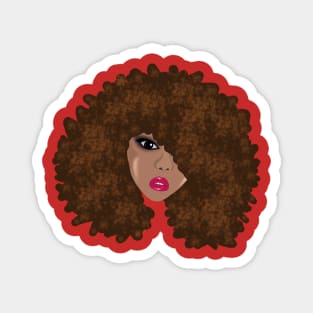 Natural Hair Big Brown Afro Magnet