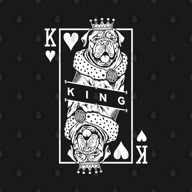 Dogue de Bordeaux King Of Hearts Funny Dog Card Pop Art by Grandeduc