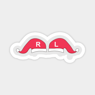 Left and Right Santa Hat X-Ray Markers - White Background Magnet