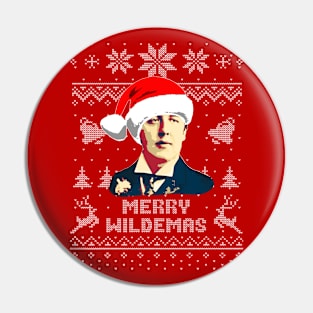 Oscar Wilde Merry Wildemas Pin