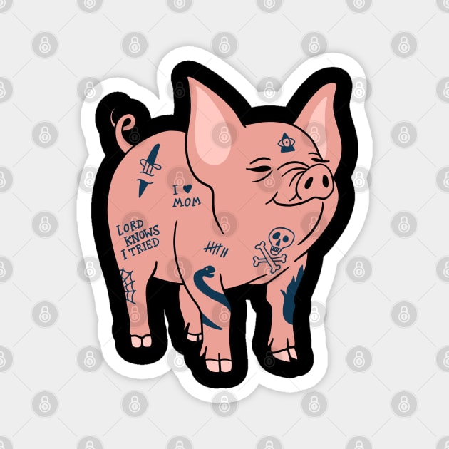 Tattooed Pig Magnet by isstgeschichte