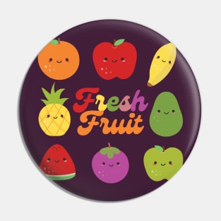 Happy Kawaii Fruit Shirt Cute Apple Banana Orange Watermelon Grape Pin