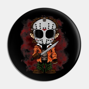 Horror Killer Boy Cartoon Wearing Scary Mask Halloween Gifts Pin