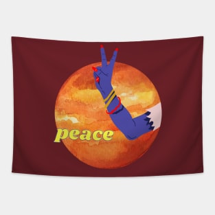 ZOMBIE PEACE ARM - MAROON Tapestry