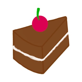 Cute chocolate cake with cherry T-Shirt