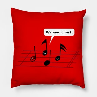 Funny Music Notes Staff Original Musician Clever Cartoon Gift For Musicians And Music Teacher Pillow