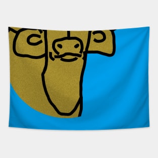 Gold Ox Face Tapestry