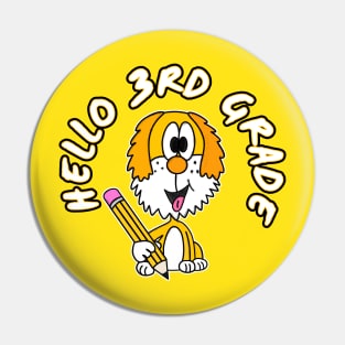 Hello 3rd Grade Dog Back To School 2022 Pin