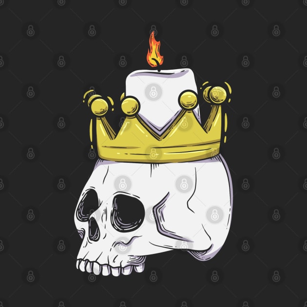 King skull with burning candle by Wahyuwm48