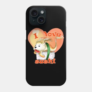 cute I love sushi dogfish cartoon Phone Case