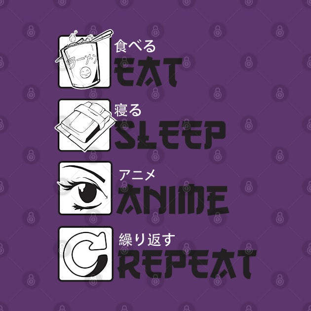 Funny Cute Kawaii Japanese Manga Lover, Eat Sleep Anime Repeat by hugandmug