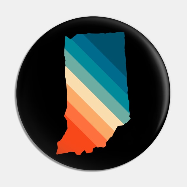 Indiana State Retro Map Pin by n23tees