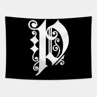 Silver Letter P Tapestry