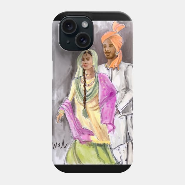 Punjabi couple Phone Case by sukhpalgrewal