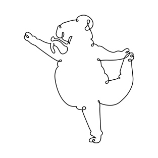 One Line English Bulldog Dancer Pose T-Shirt